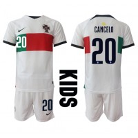 Portugal Joao Cancelo #20 Udebanesæt Børn VM 2022 Kortærmet (+ Korte bukser)